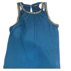 Express | Deep Turquoise Beaded Sleeveless Top